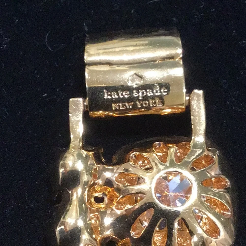 Kate Spade Gold Bracelet with Blue and Clear Crystals 8”